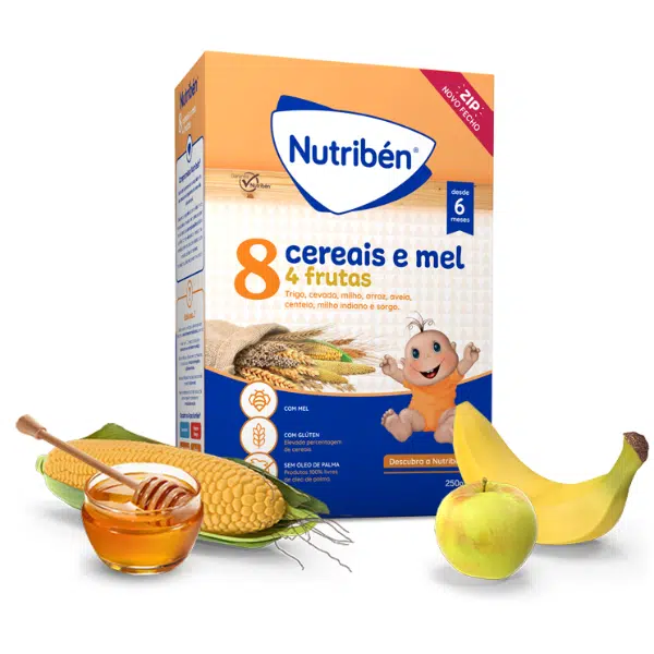 Nutriben Papa 8 Cereais e Mel 4 Frutas - farmacia rodrigues rocha