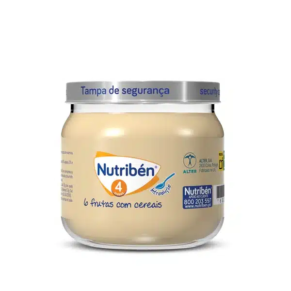 Nutribén Primeiro Boião 6 frutas e Cereais 120 gramas