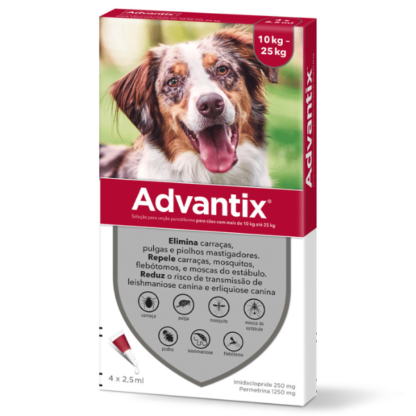 Advantix Cães 10-25kg 4 pipetas - Farmacia Rodrigues Rocha