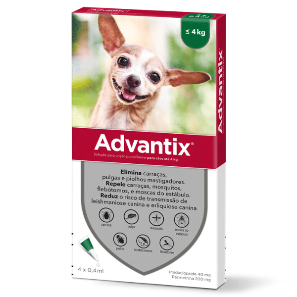 Advantix Cães 4kg 4 pipetas - Farmacia Rodrigues Rocha