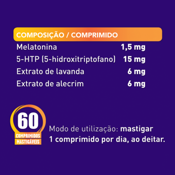 win-fit melatonina 60 comprimidos mastigáveis