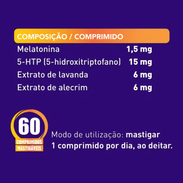 win-fit melatonina 60 comprimidos mastigáveis