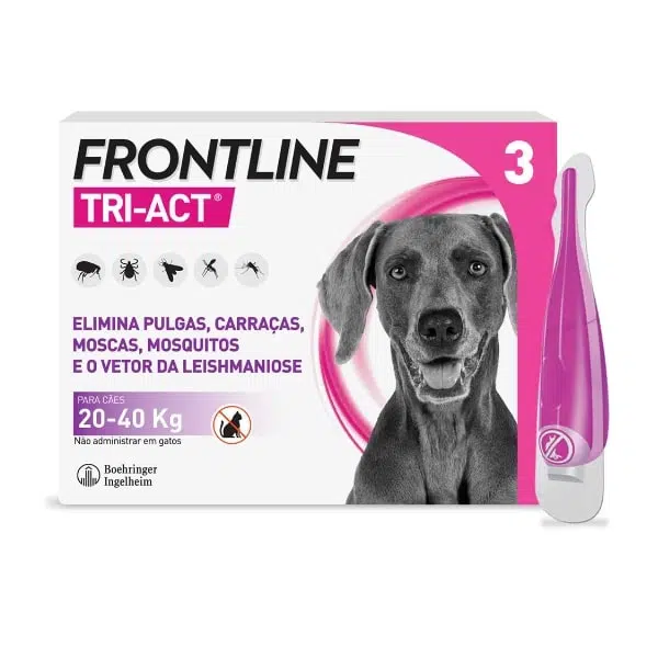 Frontline Tri-Act Cão 20 a 40 kg 3 Pipetas