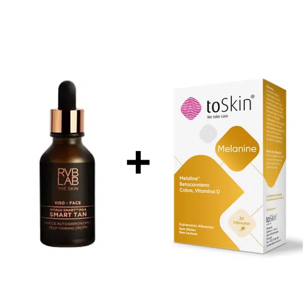 pack bronzeado to skin melanine + rvb lab smart tan rosto