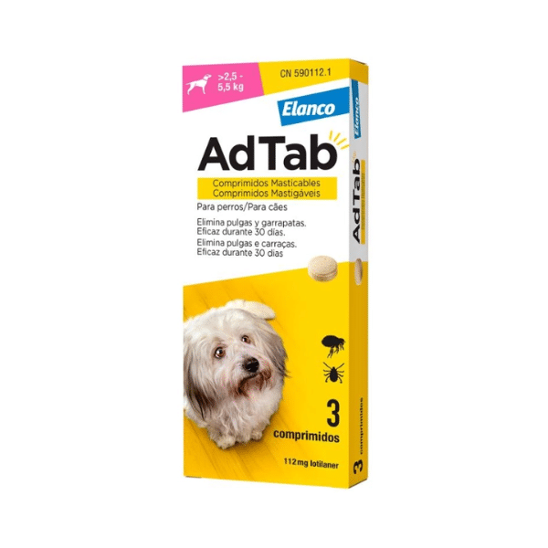 AdTAb Cão 2,5kg-5kg 3 comprimidos - Farmacia Rodrigues Rocha