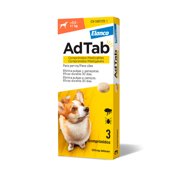 AdTAb Cão 5,5kg-11kg - 3 comprimidos - Farmacia Rodrigues Rocha