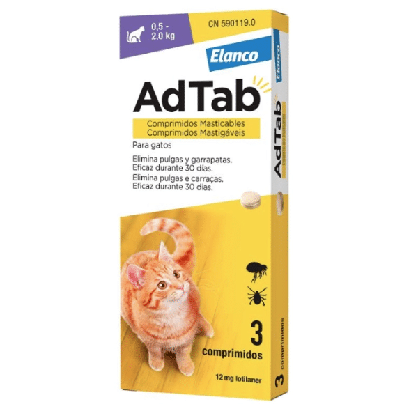 AdTab Gato 0.5-2kg - 3 comp - Farmacia Rodrigues Rocha