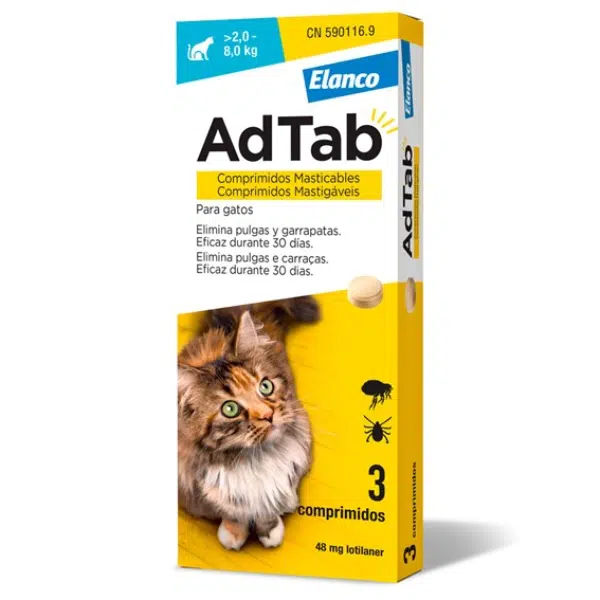 AdTab Gato 2-8kg - 3 comp - Farmacia Rodrigues Rocha