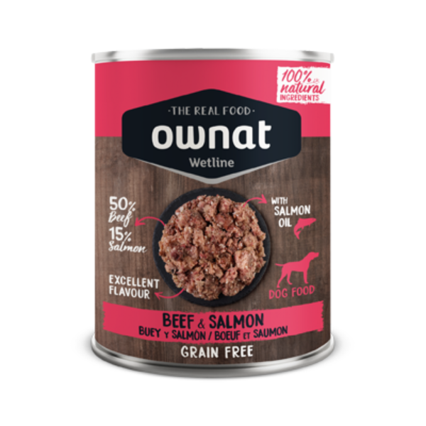 Comida Húmida Cão Ownat Boi e Salmão