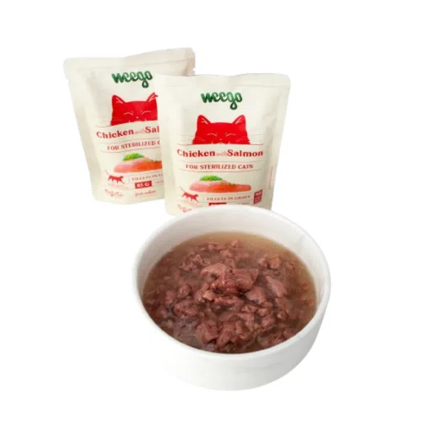 Comida Húmida Gato Frango e Salmão Weego