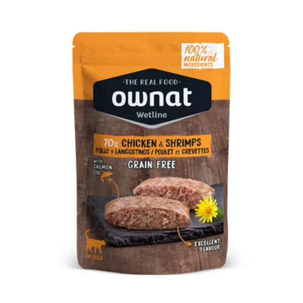 Comida Húmida Gato Ownat Frango e Camarão
