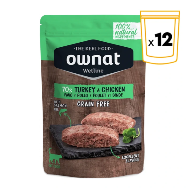 Comida Húmida Gato Ownat Perú e Frango 12x85g