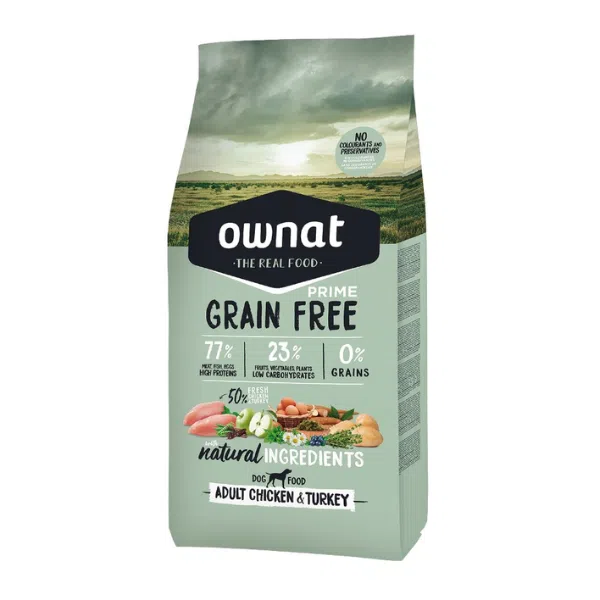Ownat Grain Free Prime Cão Frango e Peru