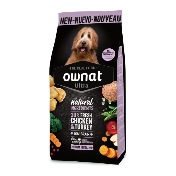 Ownat Ultra Ração Cão Médio Esterilizado