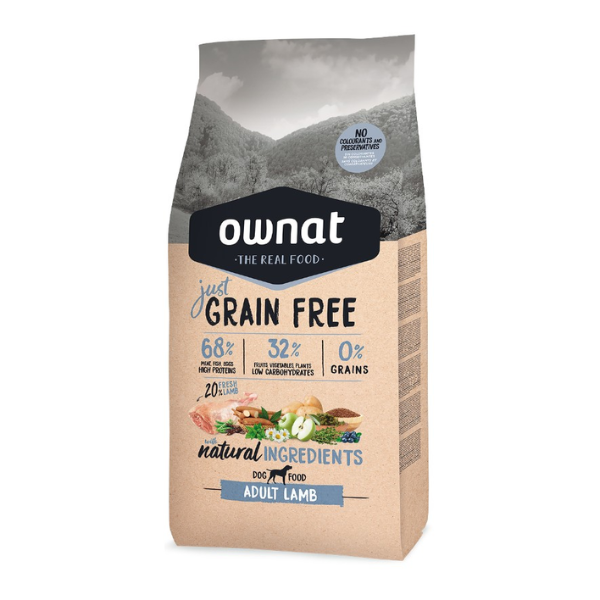 Ração Cão Adulto Ownat Just Grain Free Cordeiro