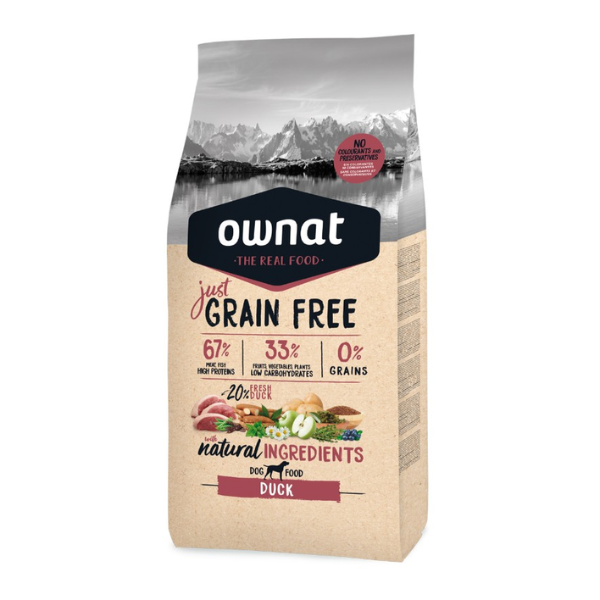 Ração Cão Ownat Just Grain Free Pato