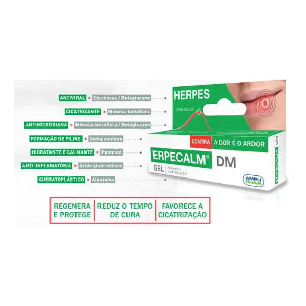Erpecalm Gel apresentação -  Farmácia Rodrigues Rocha