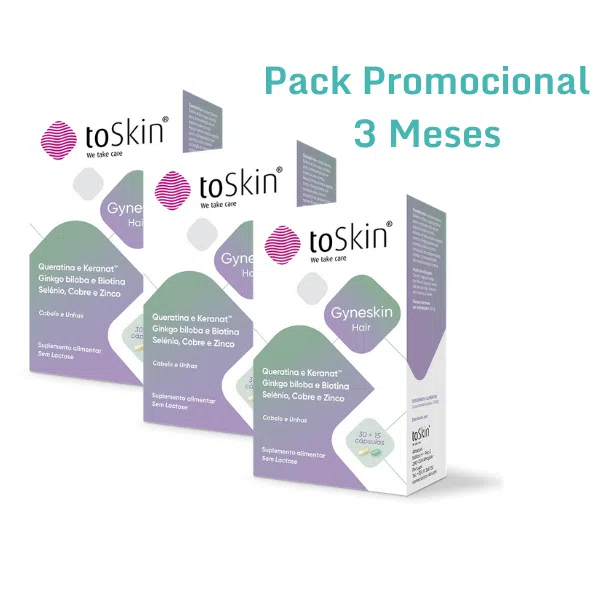gyneskin hair toskin pack promocional 3x30 capsulas farmacia rodrigues rocha Gyneskin Hair ToSkin